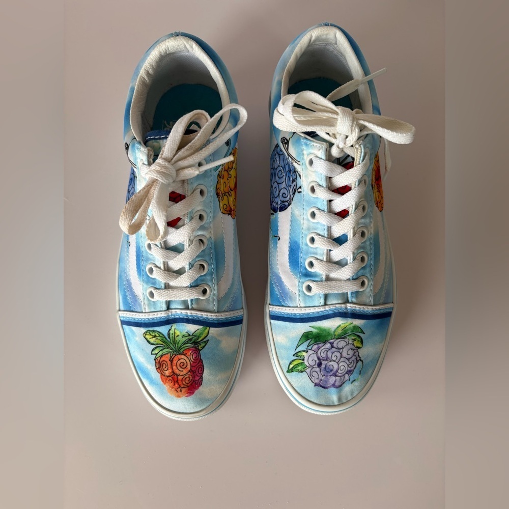 Van’s x One Piece Old Skool ‘Devil Fruit’ Unisex Sneaker with a Blue Colorway